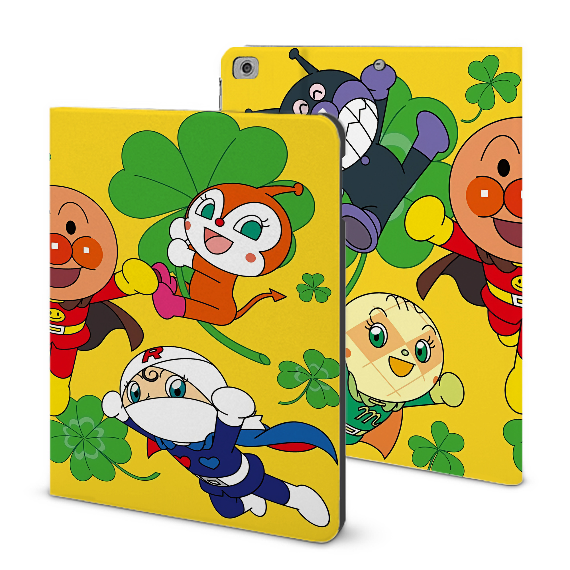 （画像用） アンパンマン Anpanman IPad ケース ブック型 PUレザー TPU 耐衝撃 軽量 薄型 ペン収納なし 全面保護 IPad 各モデル対応